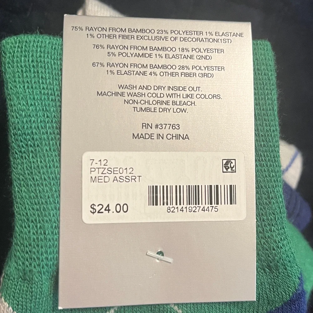 Perry Ellis Men's Socks - Blue, Black, Green, and Gray